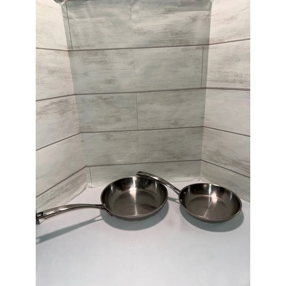 Belgique Stainless Steel Frying Pan Set‎ 8 Inch and 10 Inch Skillets Silver
